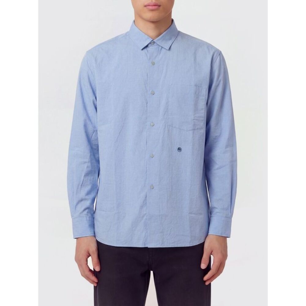 Nanamica Shirt Men Gnawed Blue
